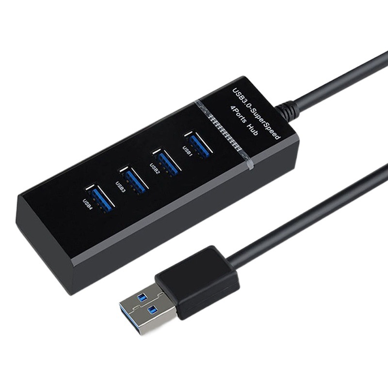Concentrador USB de alta velocidad con cuatro puertos, divisor USB 3.0 para computadora, extensor de interfaz USB