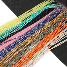 天然石帝皇石散珠直孔圆柱形柠檬玉青金石圆管珠串珠 DIY饰品配件