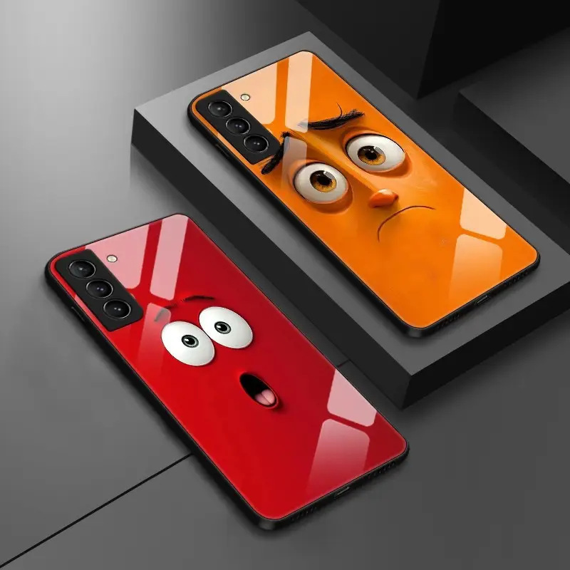 Funny Expression Samsung S25Ultra Mobile Phone Case Tempered Glass S22 Extreme Edition Mobile Phone Protective Cover S24 Advanced