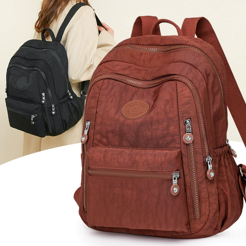 Capacious backpack, trend water repellent nylon school bag for traveling