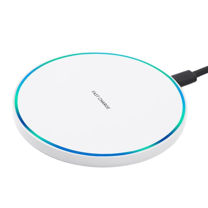 Cargador inalámbrico universal de escritorio redondo de 15W para teléfono móvil de Apple Carga rápida Carga inalámbrica ultrafina inteligente Personalización