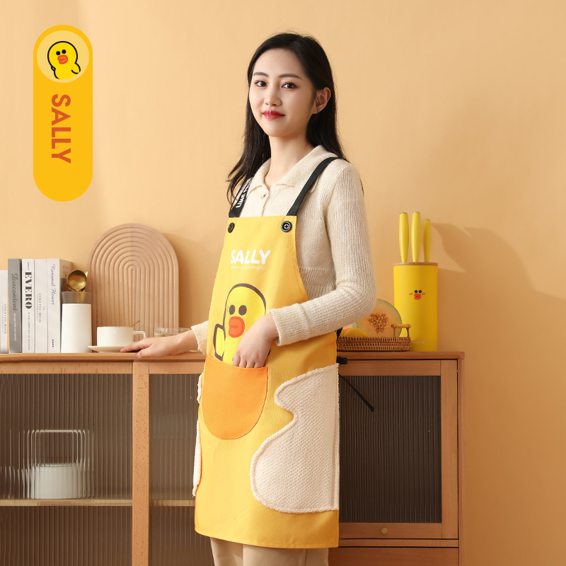 ブラウン熊エプロン新型防水汚れ防止エプロン作業服キッチン家庭用エプロン防水防油拭きエプロン|undefined