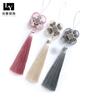 Chinese style tassel hanging ear spot wholesale curtain curtain head sofa pillow table flag lampshade decorative hanging ear