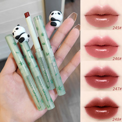MANSLY熊貓晶凍口紅啞光不易掉色持久顯白顯色鏡面水潤學生女