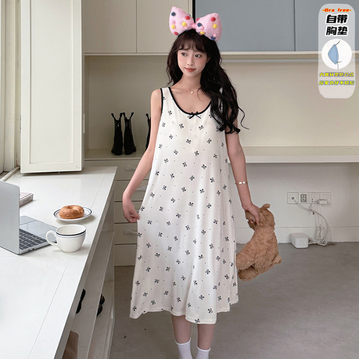 2025, ropa de dormir de cabina de verano chaleco de moda para jóvenes vestidos frescos estudiantes delgados al por mayor