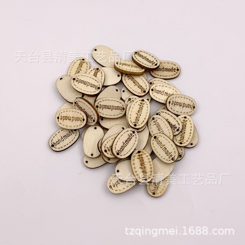 20*13mm color madera madera ovalada signo botón DIY artesanía hecha a mano 50 piezas por paquete