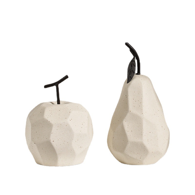 Longli Ceramic Pear INS Wabi-Sabi Style Ornament Simple Living Room TV Cabinet Home Decoration Fruit Display_voghion.com