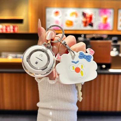 Electric Vehicle Key Cover – Electric vehicle key cover shell - silver-home-door-white-pouting-cloud