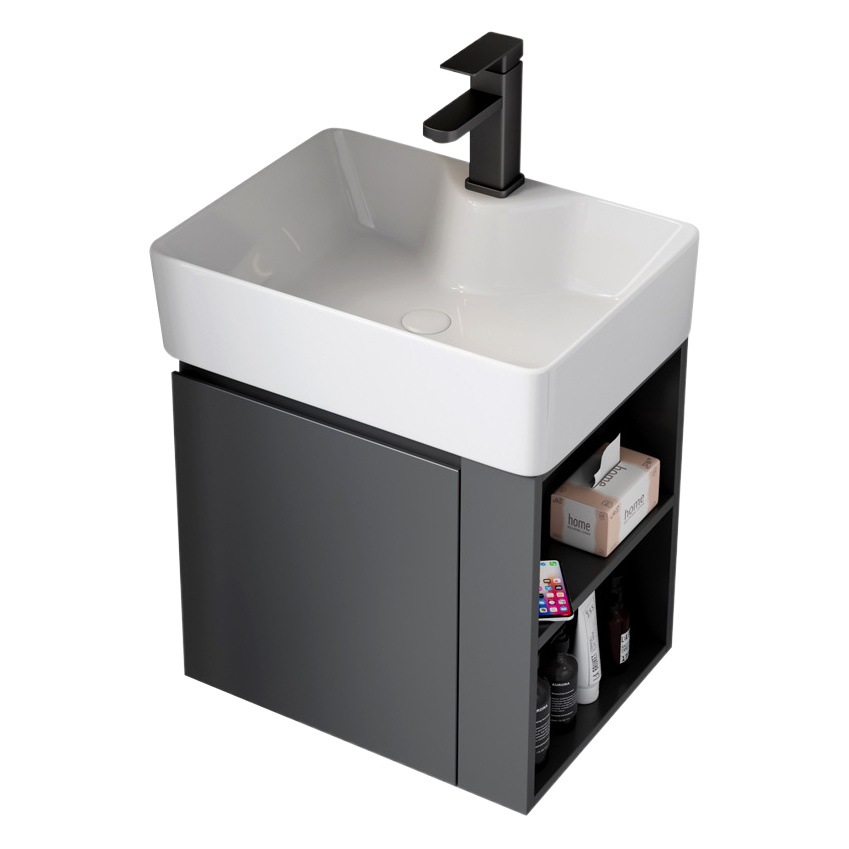 Ultra estrecha longitud 30cm de ancho montado en la pared lavabo gabinete combinación baño pequeño apartamento lavabo de cerámica