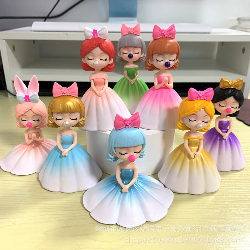 8 Types of Wishing Rainbow Princess Dolls, Rainbow Desktop Ornaments, Doll Machine Demon Slayer Figure Collection, Holiday Gifts