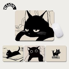 かわいい黒猫の小さいマウスパッドの女性の滑り止めクッションのオフィス娯楽は厚いコンピュータのテーブルのパッドの腕のパッドのクロスボーダーを厚くします。