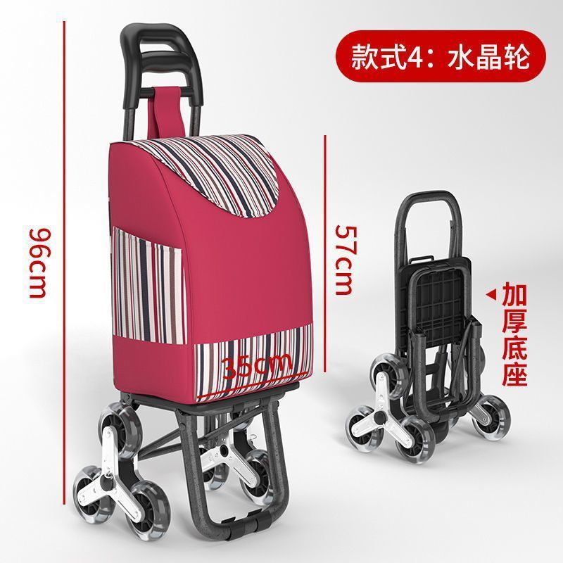 Carrito de compras de verduras, carro de escaleras doméstico, carro de mano, carro de compras plegable portátil, carro de tracción ligero de mercancías