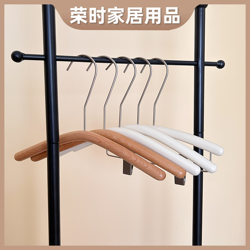 子供服店の特別な無垢材乳白色の洋服ハンガー滑り止め大胆なスタイルのシームレスな洋服ハンガー卸売肥厚サポート彫刻|undefined