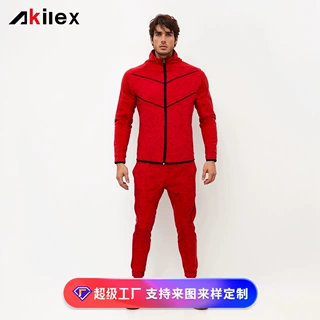 运动服套装男士春秋跑步装备健身衣服速干衣晨跑足球训练外套定制