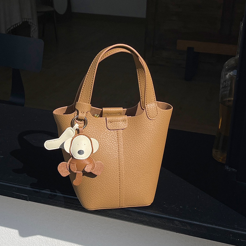 Women's 2026 New Niche Crossbody Bag Luxury Bucket Bag Genuine Leather Handbag Shoulder Bag - Thumbnail 6