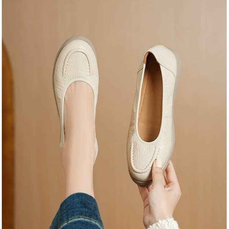 2026 primavera y verano nueva moda versátil con suela suave de estilo británico madre Lefour zapatos de mujer zapatos de trabajo de soja