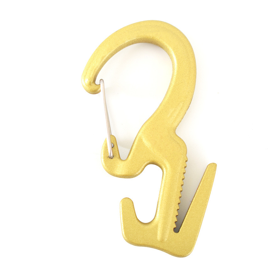 Mosquetón multifuncional al aire libre aleación de aluminio tipo D turismo montañismo escalada en roca hebilla rápida gancho giratorio de 360 grados al por mayor