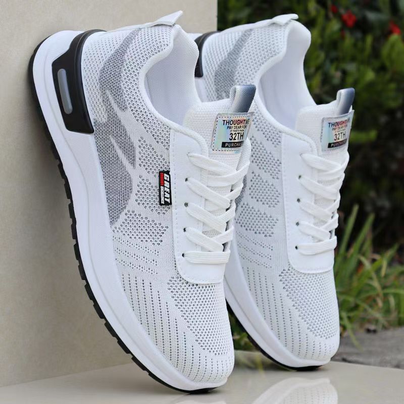 Men's Shoes Summer Breathable Mesh Shoes Men's Casual Sports Running Shoes Soft Sole Wear-Resistant Work Shoes Men's Cross-Border Douyin