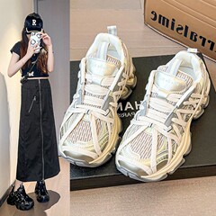 炸街一脚蹬厚底老爹鞋女2025夏季新款蜘蛛绑带增高运动休闲鞋潮流