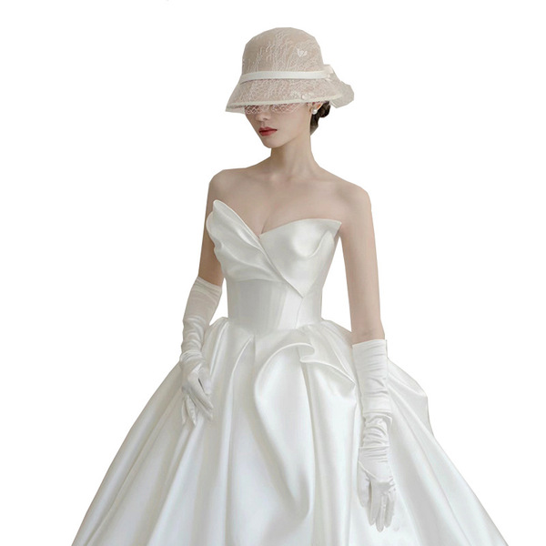 White colored wedding dress