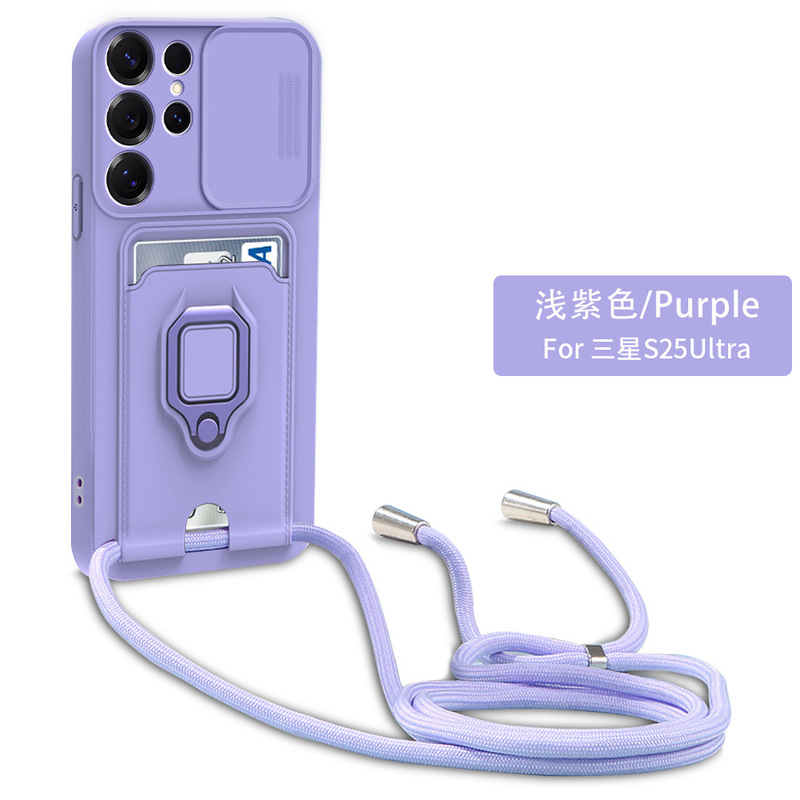 Samsung S25ULTRA Phone Case Card Phone Case Lanyard Push Window Card Case Phone Case S25 EDGE Suitable Samsung S25ULTRA Phone Case Card Phone Case Lanyard Push Window Card Case Phone Case S25 EDGE Suitable