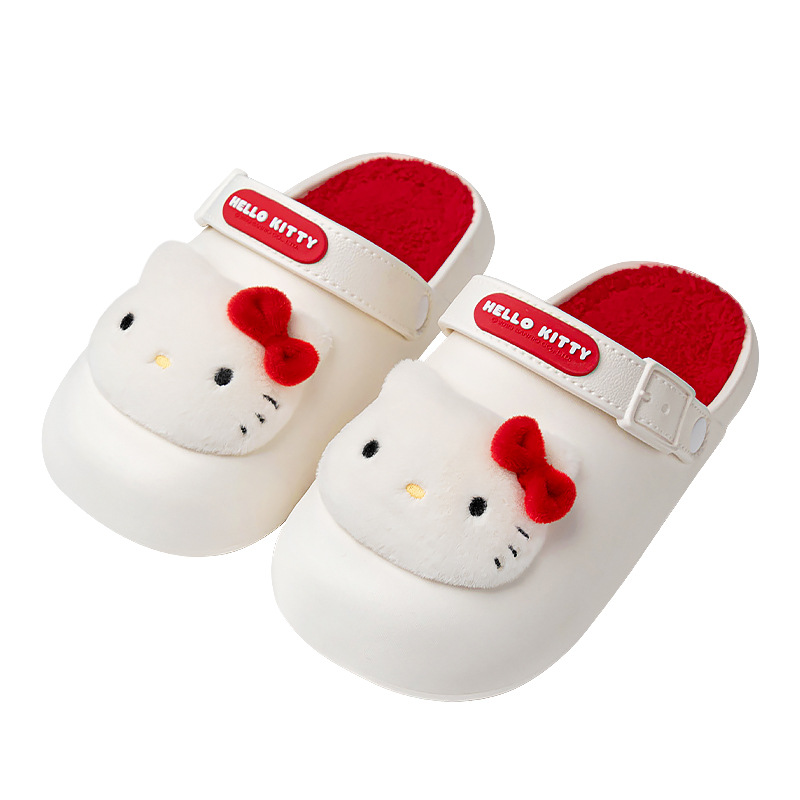 Sarjakuvalliset puuvillatossut naisille talvi 2025 uudet Hello Kitty vedenpitävät liukastumista estävät lämpimät paksupohjaiset puuvillatossut naisille ulkokäyttöön
