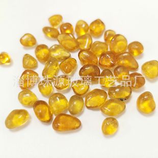 Crystal yellow glass beads fish tank landscape decorative beads swimming pool water bottom construction glass beads micro landscape color