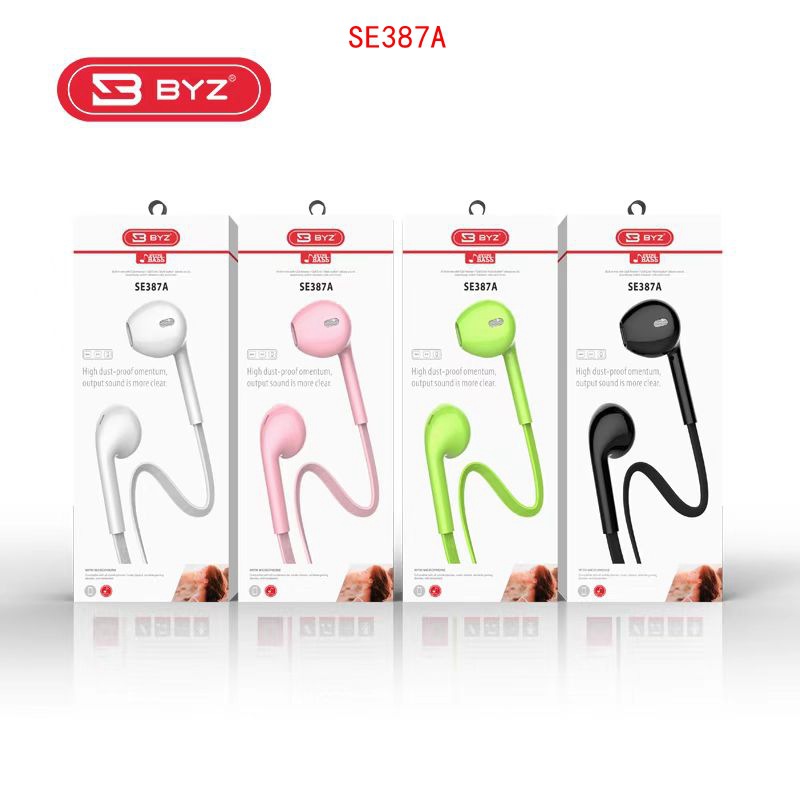 BYZ Subwoofer High-fidelity Sound QuAlity SmArtphone UniversAl Wire-controlled HeAdphones SE387A FlAt Wire EArbud Tuning