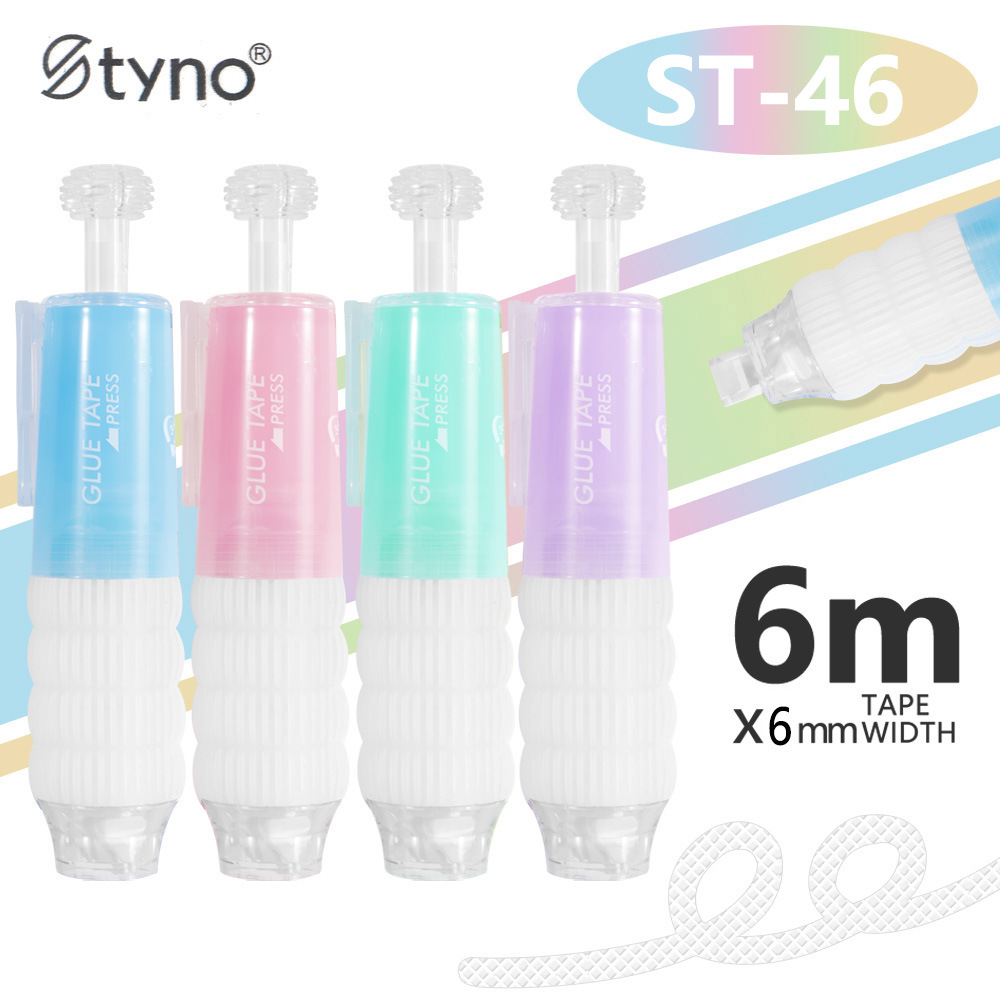 Alto valor de la cara de pulsar el punto de movimiento dispensador de pegamento para estudiantes pegados pegamento de doble cara cuentas de mano di dispensador de lápiz de pegamento cinta de punto al por mayor