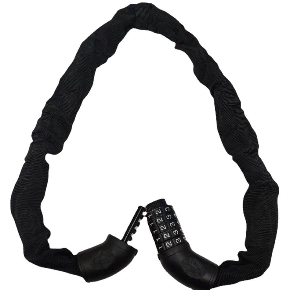 Cerradura de la bicicleta de cinco dígitos Contraseña de bloqueo de la cadena de bicicleta de montaña bloqueo antirrobo Cable de alambre de acero de bloqueo de la cadena de bloqueo de tela image 7