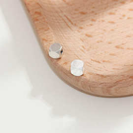 S925纯银圆面方块散珠DIY手工水晶串珠手链项链隔珠配件饰品材料