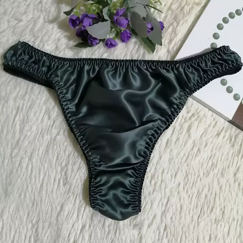 加工定制桑蚕丝内裤男士丁字裤真丝性感T裤内裤0束缚真丝打底裤