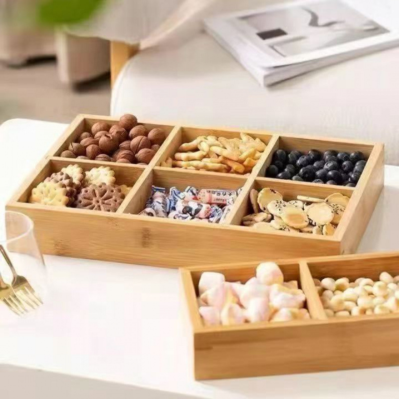 囲炉煮茶トレー果物皿お菓子皿四宮格木造九宮格乾茶皿|undefined