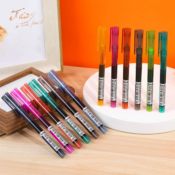 Retro colorful liquid ink rollerball pen, student stationery, signature pen, needle-tip pen, Morandi rollerball pen, journal pen