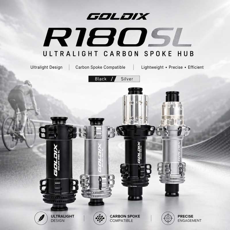 GOLDIX R180SLC road bike carbon spoke special hub, tapered 36t ratchet, 20H bicycle disc brake wheel