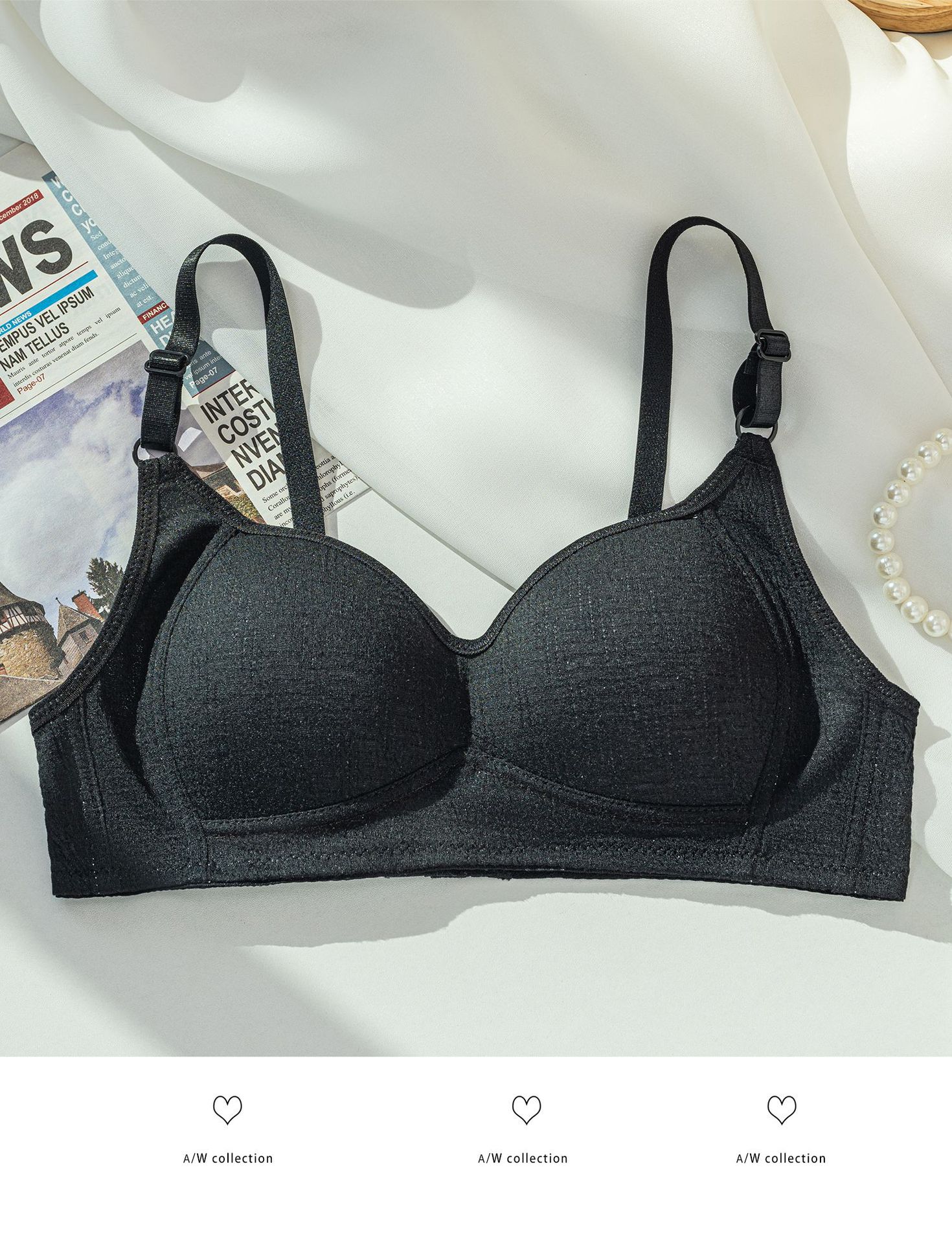 [Comercio electrónico transfronterizo] Pechos delgados y pequeños, recolección lateral, recolección superior, leche auxiliar, ropa interior antiflacidez, sujetador de texto para niñas