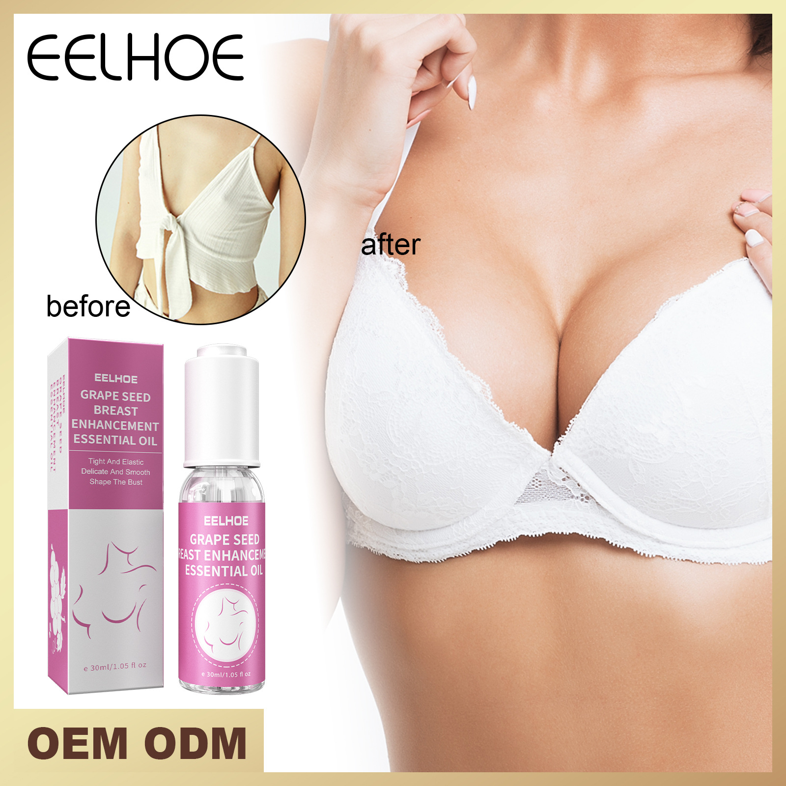 Ätherisches Massageöl zur Vergrößerung, feuchtigkeitsspendende und pflegereiche Essenz zur Bruststraffung_voghion.com