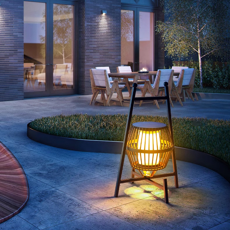 Outdoor Waterproof Lawn Lamp Solar Portable Lamp Wind Lamp Terrace Rechargeable Floor Lamp Villa Garden Lamp Courtyard Lamp