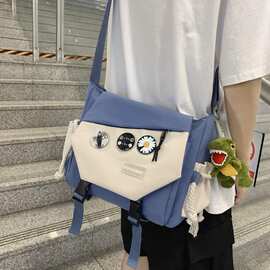 大容量斜挎包挎包男生单肩包日系潮牌运动学生工装背包女时尚休闲