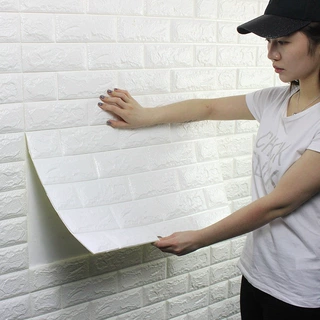 泡沫3d立体墙贴自粘墙纸防撞软包卧室装饰防水防潮墙壁贴纸壁纸