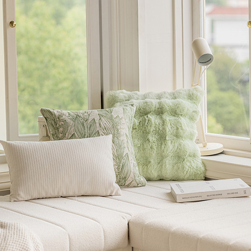Modern fresh ins style matcha green home living room sofa bay window cushion pillow simple light luxury cushion wholesale