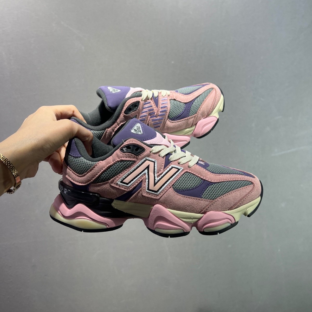 Putian shoes, authentic collaboration with NB9060, unisex thick-soled, height-increasing, retro running shoes, casual shoes for couples