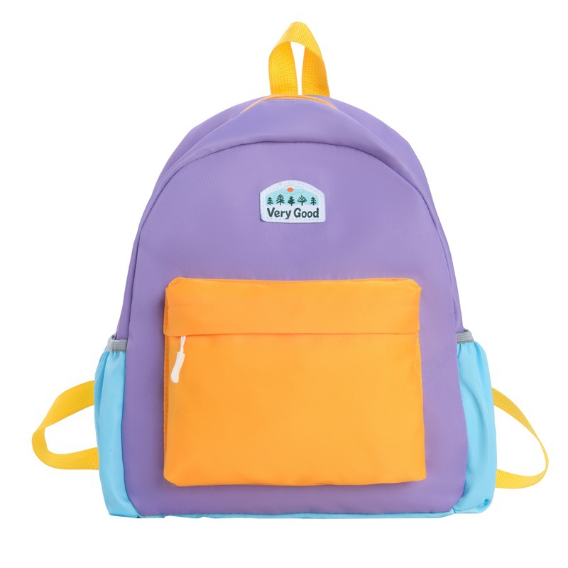 Mochila infantil de moda coreana con contraste de color letras extranjeras de gran capacidad para estudiantes de escuela primaria viajar mochila de viaje