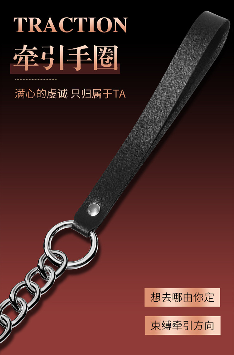 SM Anal Hook with Collar and Back Traction, Leather and Stainless Steel Adult Couples Toy — detail image 8