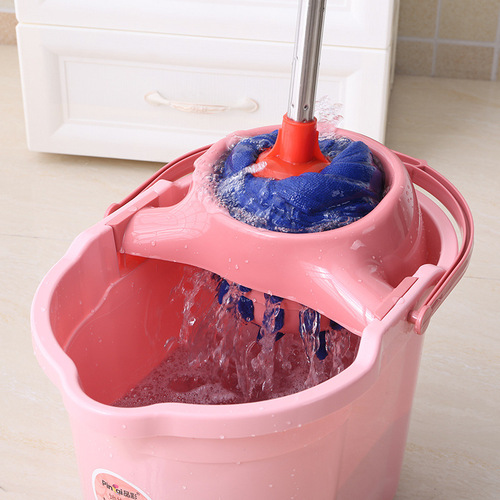 Hand washable wet and dry terry cloth mop, household round head absorbent mop, wooden floor mop, old-fashioned mop