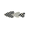 Douyin same hair clip alloy diamond x cross bangs clipside holding love black and white checkerboard grid side clamp duckbill
