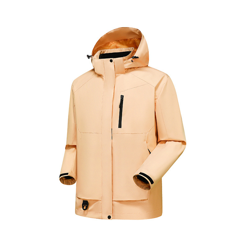 Três trajes de asalto personalizados de trabajo al aire libre 3 en 1 con capuzas de cáscara dura chaqueta suelta de peso ligero a prueba de viento e impermeable