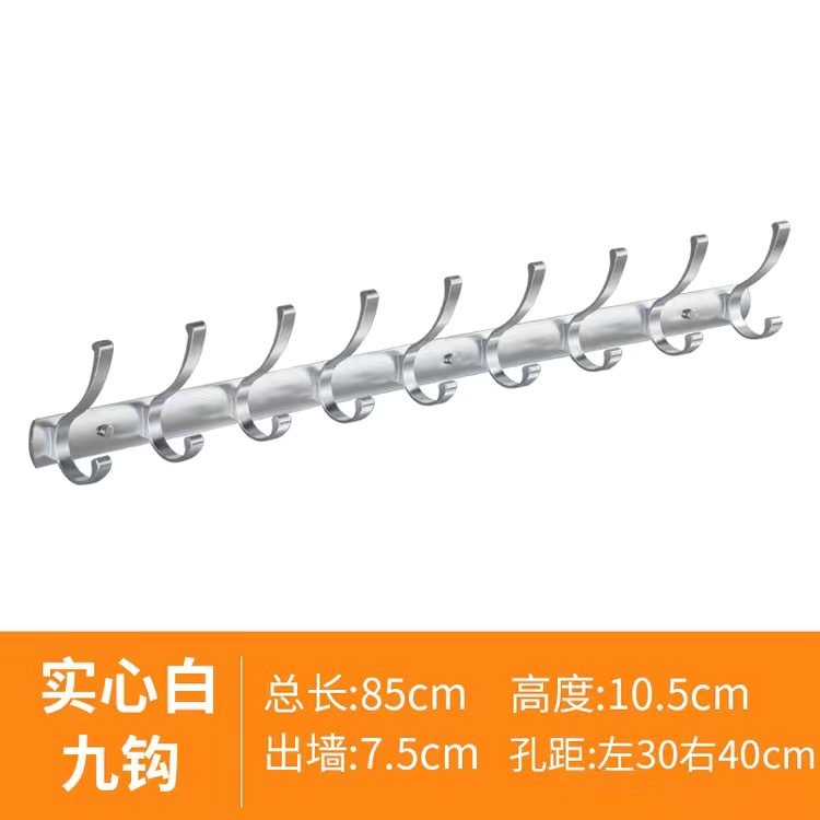 Plata sólida brillante 9 ganchos