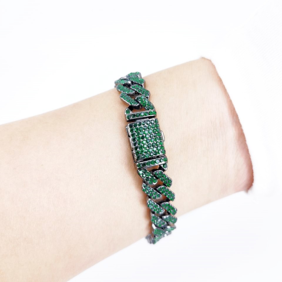 Rhinestones Inlay Material Hip-hop Geometric Rhinestones Alloy Wholesale Bracelets Necklace