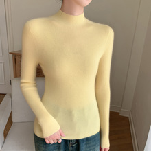 一线成衣无缝100%山羊绒衫女半高领修身针织打底衫毛衣秋冬上衣